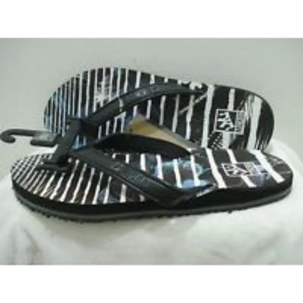 MICROS Mens Flip Flops Thong Sandal MZSD-353 Black/White Size 9 New